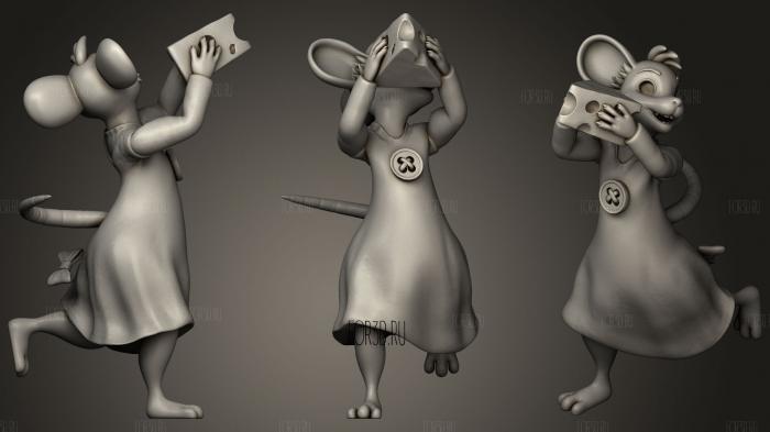 Mipsy the mouse 3d stl for CNC